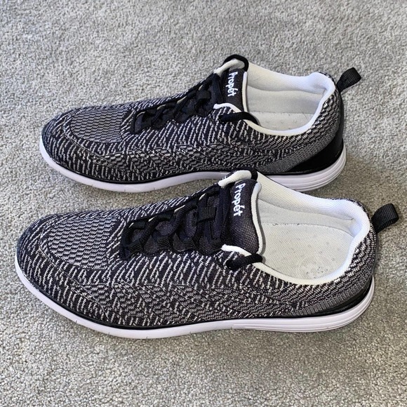 9.5 Propet TravelFit Pro Black & White Womens Sneakers Shoes - Picture 4 of 8
